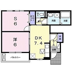 JR北陸本線 高月駅 徒歩18分の賃貸アパート 1階1SDKの間取り
