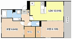 JR東海道・山陽本線 草津駅 徒歩35分の賃貸アパート 1階2LDKの間取り
