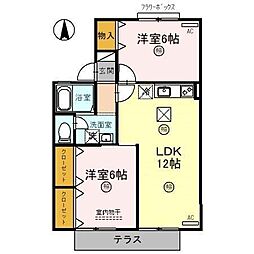 サニーハウス 2LDKの間取図画像