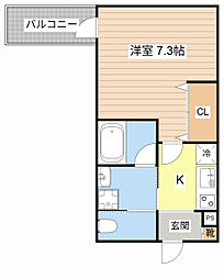 ALEGRIA瀬田 1Kの間取図画像