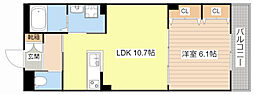 ベルメゾンF1 1LDKの間取図画像