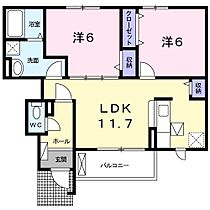 エステートまがり川21  ｜ 福岡県中間市長津3丁目（賃貸アパート2LDK・1階・55.00㎡） その2