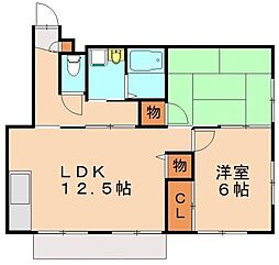 ファミーユ赤坂 2LDKの間取図画像