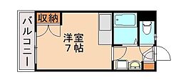 オリエンタル折尾駅 ワンルームの間取図画像
