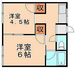 コーポミニ 2Kの間取図画像
