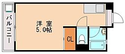 大庭ハイツ ワンルームの間取図画像