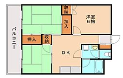 ベルガ本城 3DKの間取図画像