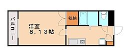 クラックス 1Kの間取図画像
