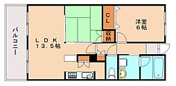 アプローズ陣原駅 2LDKの間取図画像