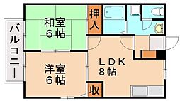 ジュネス遠賀 2LDKの間取図画像