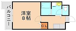 エスタブリッシュ折尾 1Kの間取図画像