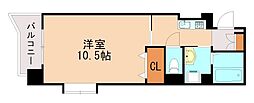 エヴァーグリーンM 1Kの間取図画像