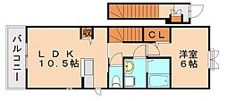 ラッフィナートカーサA 1LDKの間取図画像