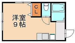 ローズマロウ ワンルームの間取図画像