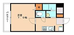 ラ・レジダンス・ド・サントゥール 1Kの間取図画像