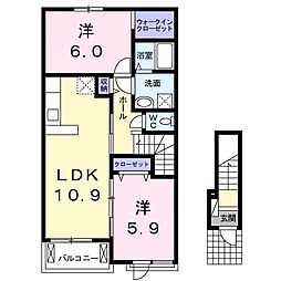 デイジーM1 2LDKの間取図画像