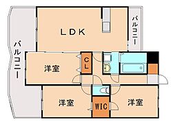 ルート本城学研台 3LDKの間取図画像