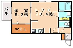 セジュール高須南 1LDKの間取図画像