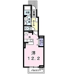 ケイ・ハウス2 1Kの間取図画像