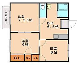 パレス星和 3DKの間取図画像