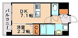 YSP八幡 1LDKの間取図画像