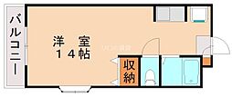 アーバンハイツ本城 ワンルームの間取図画像