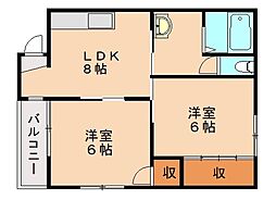 ウッディY 2LDKの間取図画像