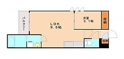 レガリスト折尾駅東 1LDKの間取図画像