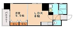ウイン黒崎 1LDKの間取図画像