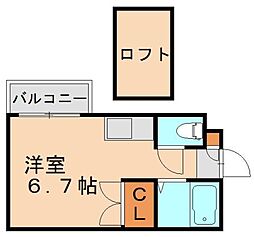 マテリオ本城東 ワンルームの間取図画像