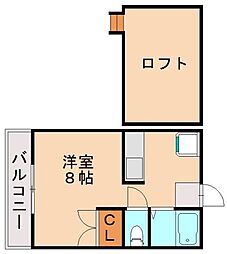 モンソレイユ日吉台 ワンルームの間取図画像