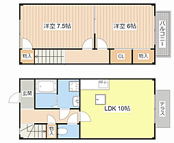 プチ・リバティ 1階2LDKの間取り