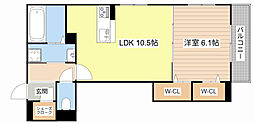 ラヴィベル本堅田 3階1LDKの間取り