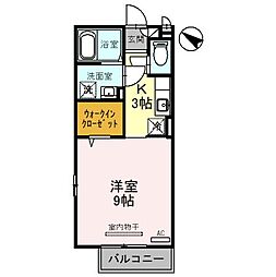 レイクヴィラ・マキノ 2階1Kの間取り