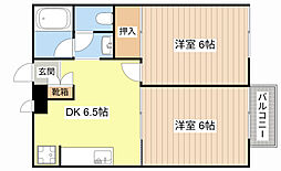 ラネージュ 2DKの間取図画像