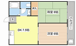 スイートコーポレート 2DKの間取図画像
