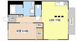 リバティーハウス 1LDKの間取図画像