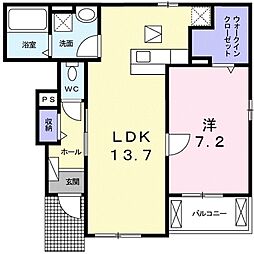 フォンヴィラージュ 1LDKの間取図画像