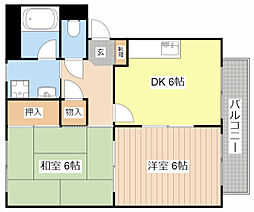 NOG第3コーポ 2DKの間取図画像