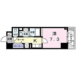 AZレジデンス草津本陣 1Kの間取図画像