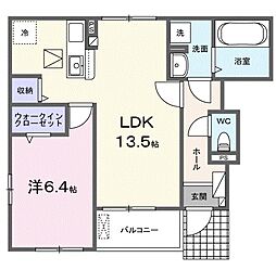 サニアベル 1LDKの間取図画像