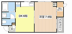 リバティ 1DKの間取図画像