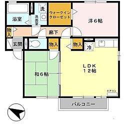 ベッラローゼ 2LDKの間取図画像