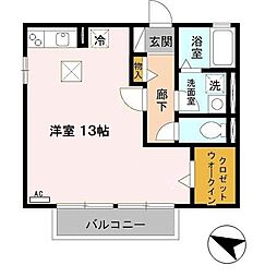 花水木 1階ワンルームの間取り