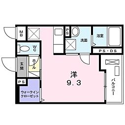 セルフィール 2階ワンルームの間取り