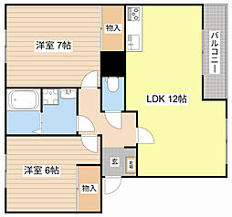 ソレイユ 2LDKの間取図画像