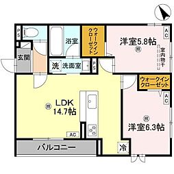 間取図画像 2LDK