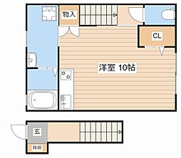 REVENAKAYABU ワンルームの間取図画像