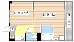 ヴィラナリー草津2号棟 2Kの間取図画像