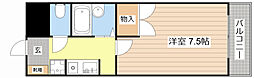 グランドールTakagai 1Kの間取図画像